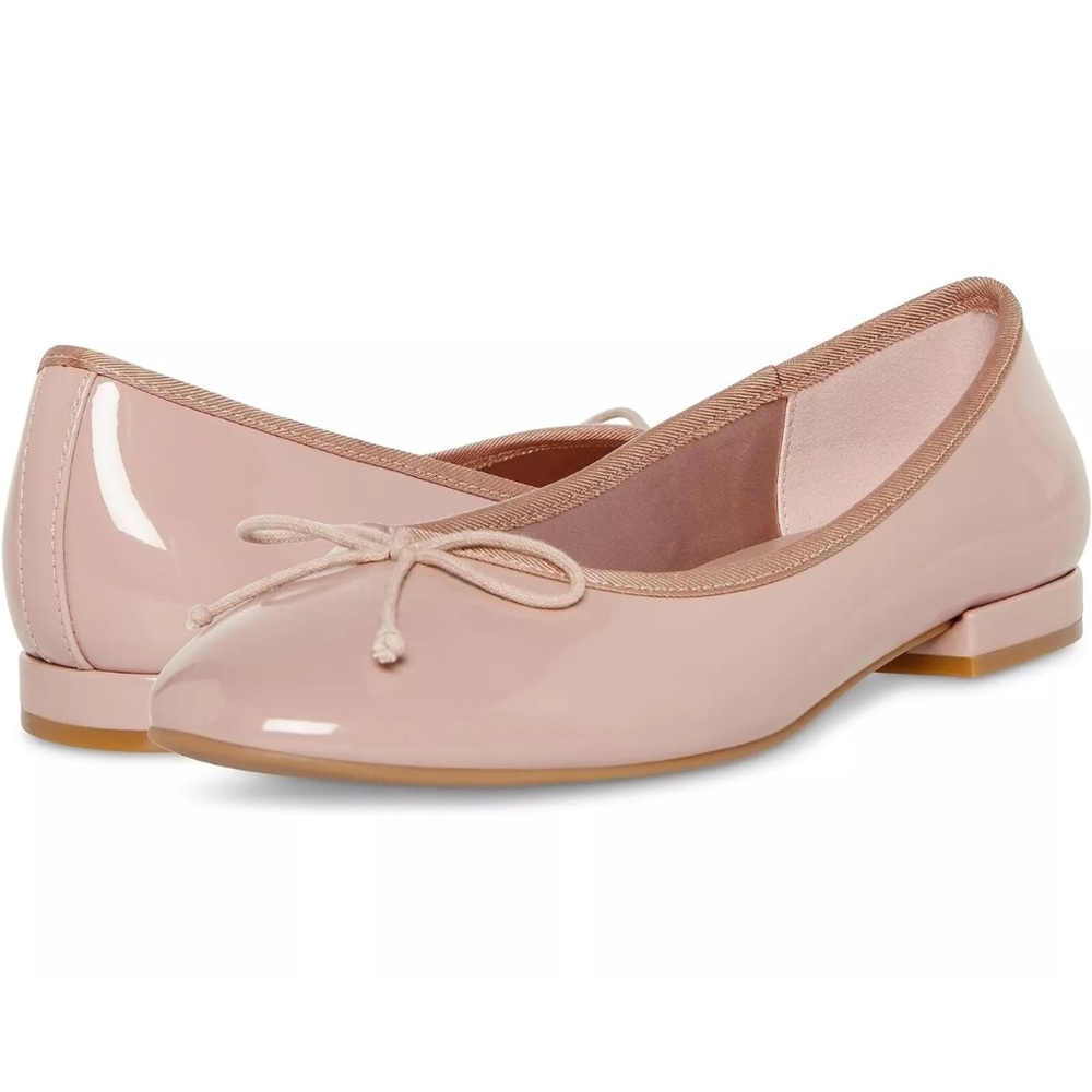 NEW Steve Madden Girl Plie Ballet Nude Patent Slip-on Flats Women's Size 9.5